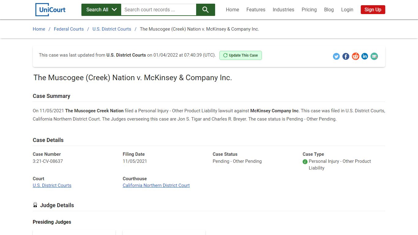 The Muscogee (Creek) Nation v McKinsey & Company Inc | 3 ...