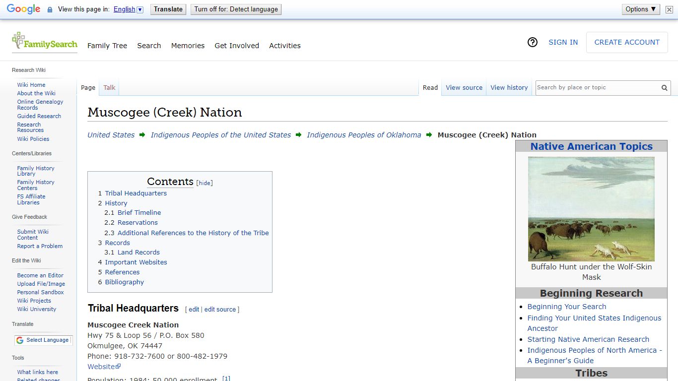 Muscogee (Creek) Nation • FamilySearch